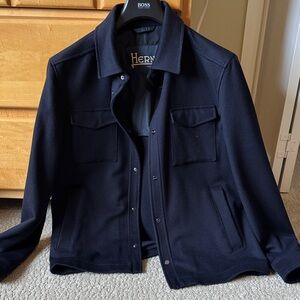 Herno Men's Navy Wool/Cashmere Lightweight Jacket